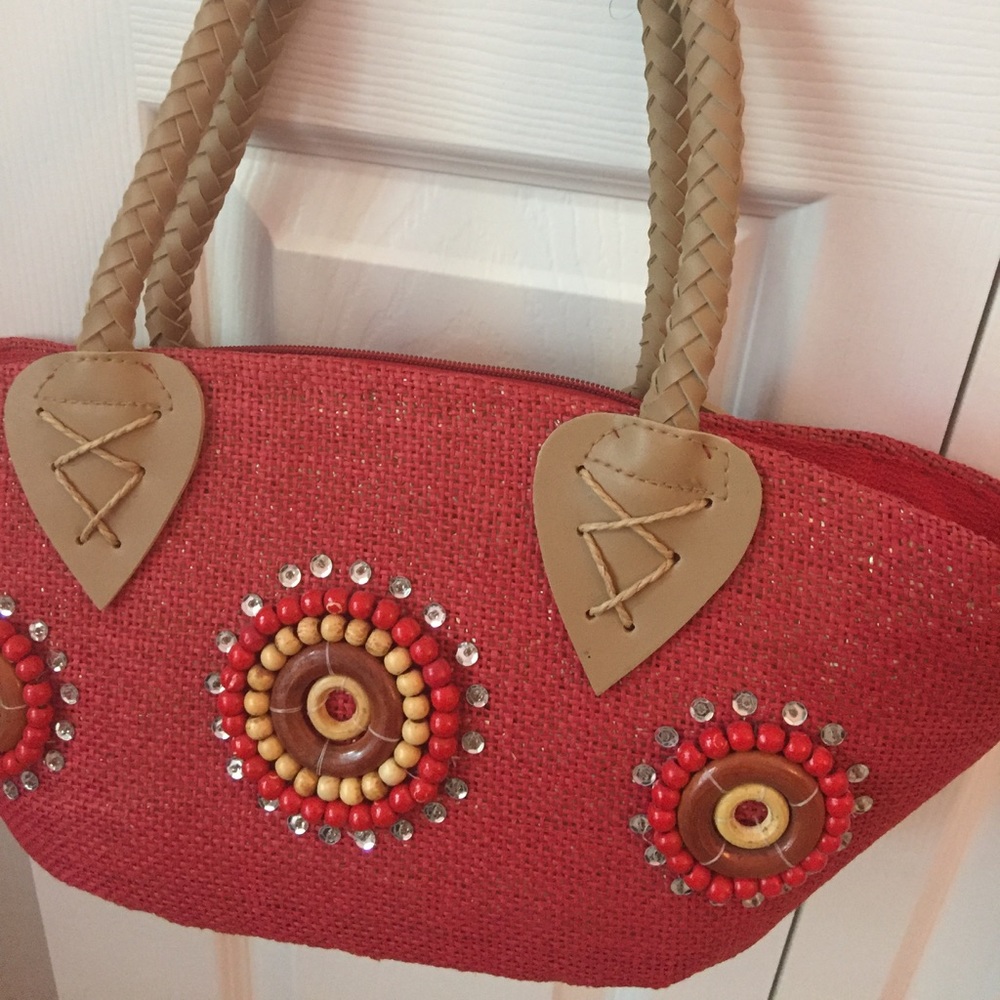 Boutique Brand Handmade embellished Straw Bag